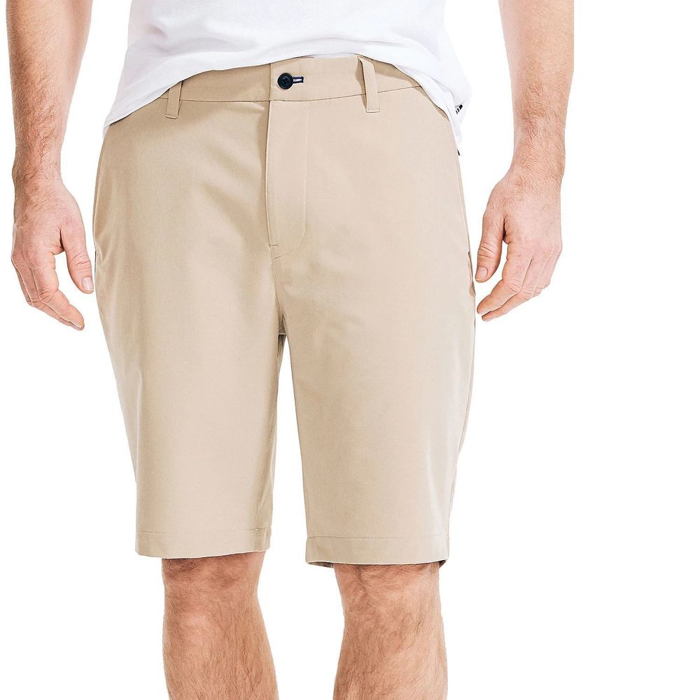 Nautica Mens Shorts Beige Military Tan Size 33 Navtech 8.5 Stretch